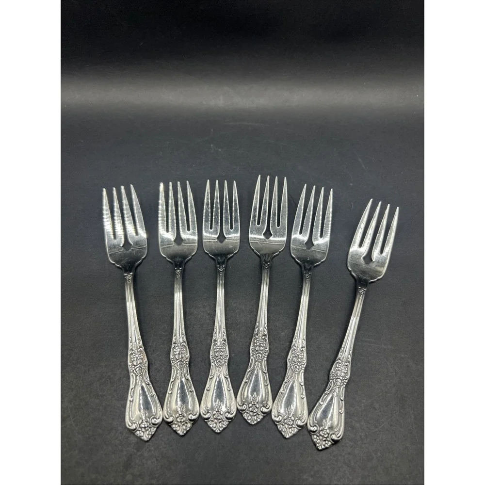Oneida Kennett Square Distinction Deluxe Stainless Salad Forks Set Of 6 Vtg HH